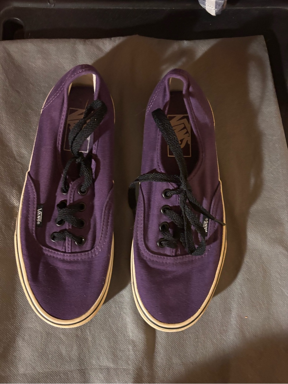 Vans Men’s Purple Canvas Low-Top Sneakers with Black Laces